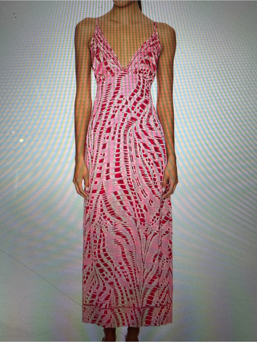 Poupette St. Barth Pink Multi-Pattern Maxi Slip Dress